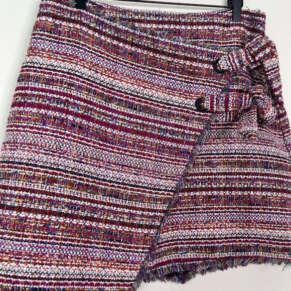 Halogen Women’s Mini Multicolor Tweed Side Tie Skirt Size 10 Pink - Picture 3 of 9